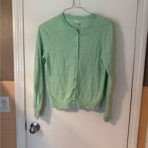 J. Crew Green Cardigan Sweater Relaxed Fit
